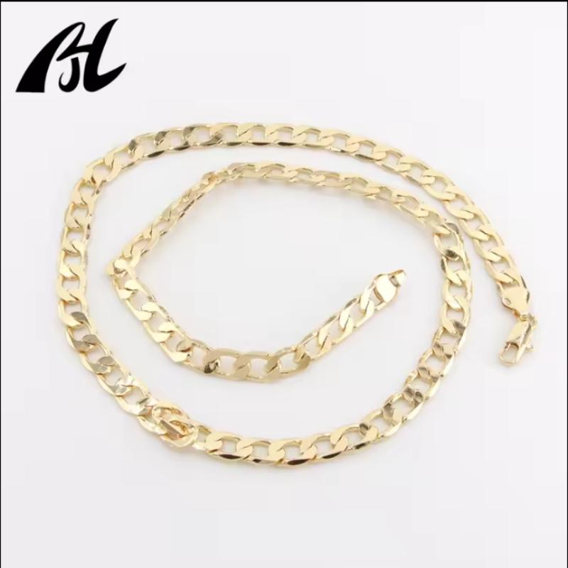 8mm High Quality Multiple Width Length 14k18k Gold Plated Ferrero Cuban Link Chain Necklace for Men Women