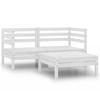 Vidaxl 3-Cz. White Pine Garden Lounge Furniture Set