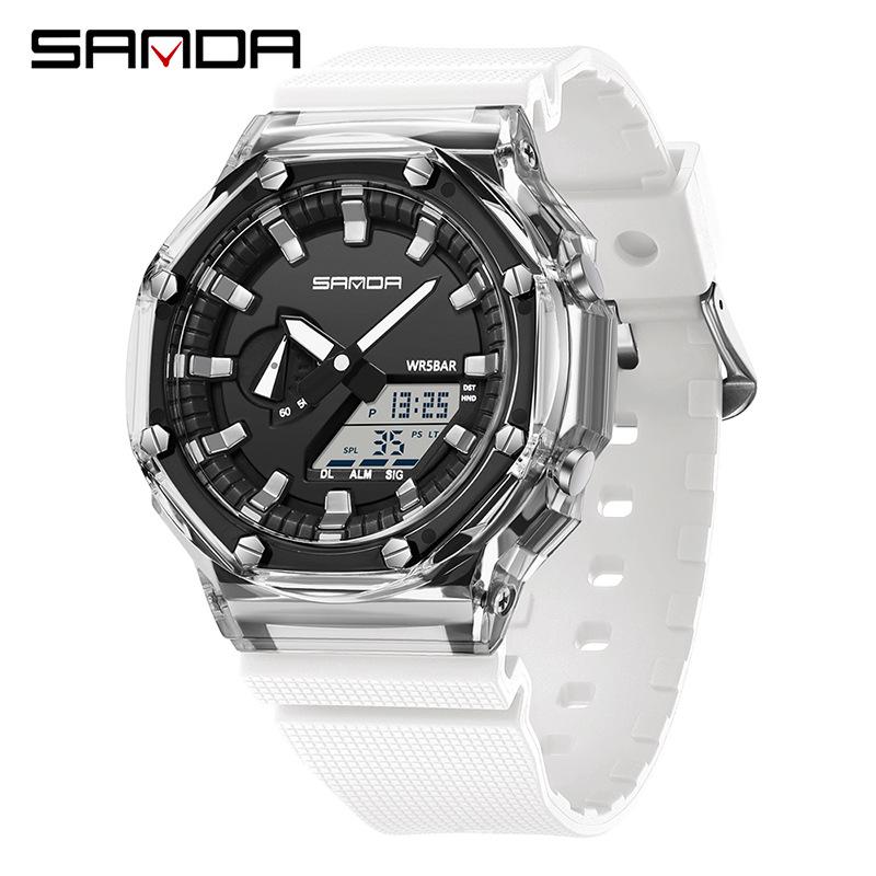 Unisex Transparent Octagonal Electronic Wristwatch: Multifunctional, Waterproof, Swimming-Compatible, Best-Selling Design