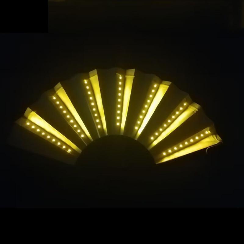 Rose Lace Edge LED Folding Fan - Wedding Gift & Dance Prop