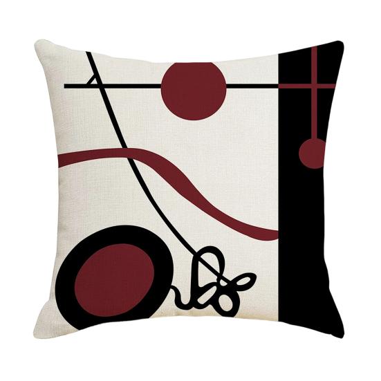 Geometric Cushion Cover, Modern Abstract Throw Pillow Cover, Decorative 18x18 Inch Washable Pillow Case for Sofa Couch Car Seat Decor