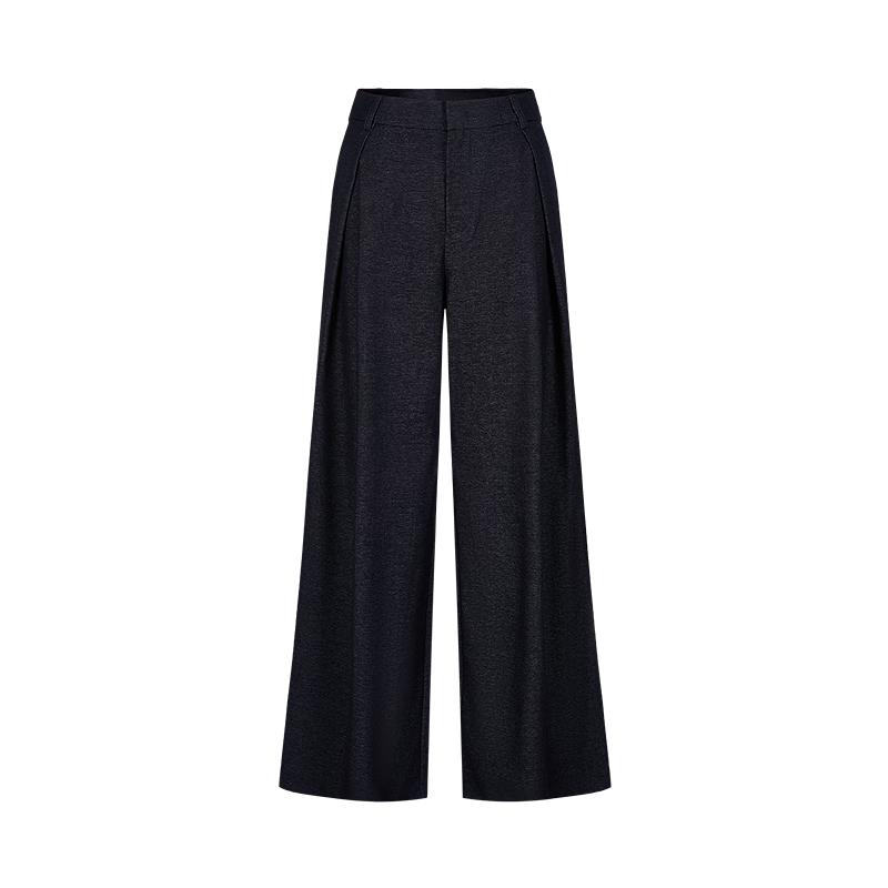JiuZi AnNaKou Women's Urban Chic Belted Wide-Leg Trousers