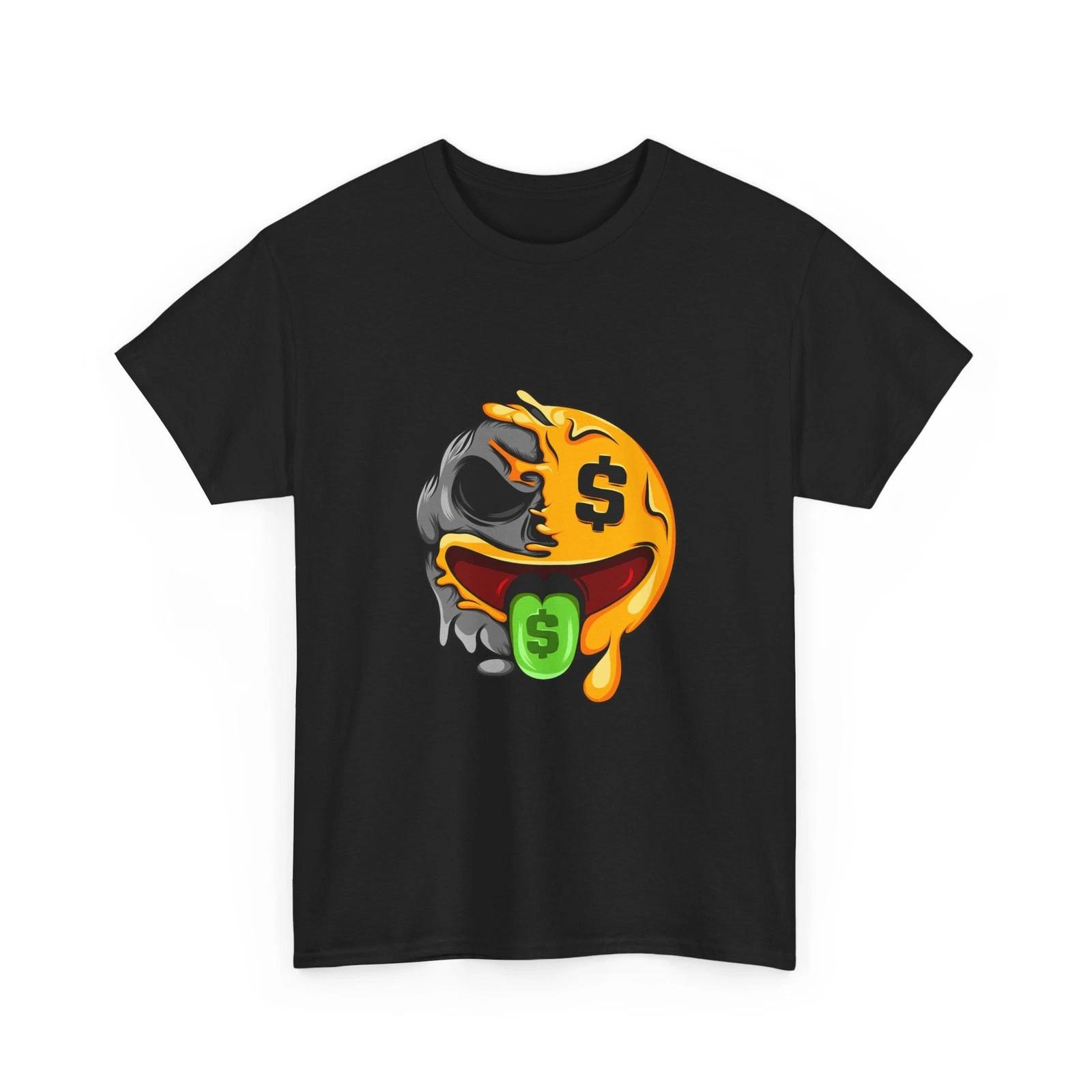

Melting Money Emoji T-Shirt | Dollar Tongue Dripping Smiley, Cool T-Shirt Gift M
