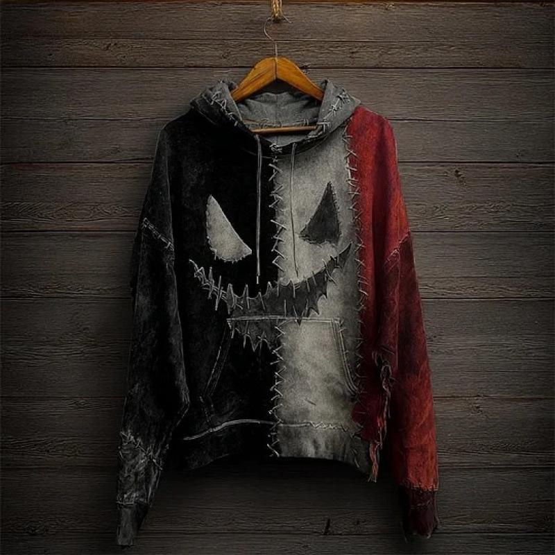 2025 Hooded 3D Print Halloween Sweatshirt - Women's European/American Autumn & Winter Edition