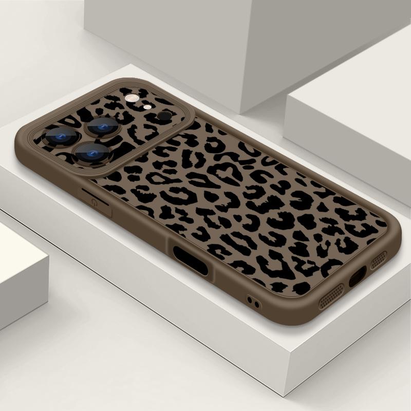 Shockproof Phone Case For iPhone 17 Pro Max Case iPhone 16 15 14 13 Pro Max 11 17e 16e Leopard Print Soft Silicone Bumper Cover