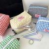 Portable Large Capacity Makeup Bag Multi-Purpose Zipper Cosmetic Organizer Quilted Pencil Pouch Students