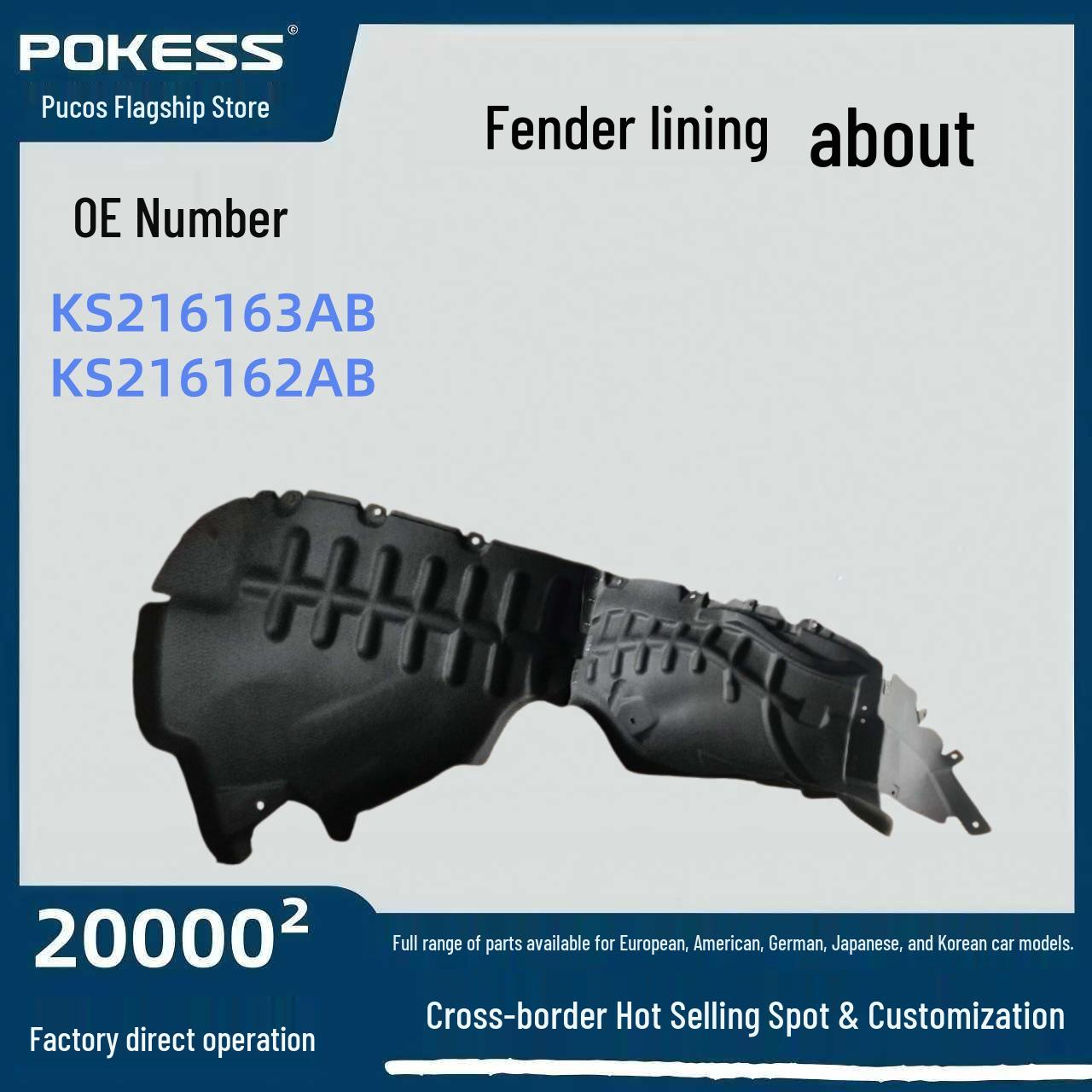 

KS216163AB Fender Liners for Ford Territory: Left & Right Fender liner right