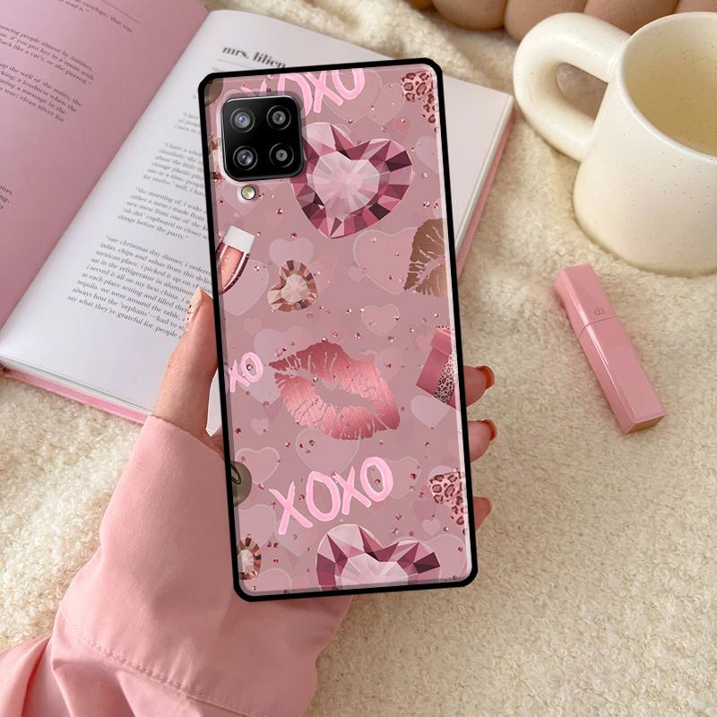 Love Rose Gold Style For Samsung Galaxy A55 A35 A15 A32 A12 A22 A52 A54 A34 A14 A56 A36 A26 A16 A13 A53 A06 Case