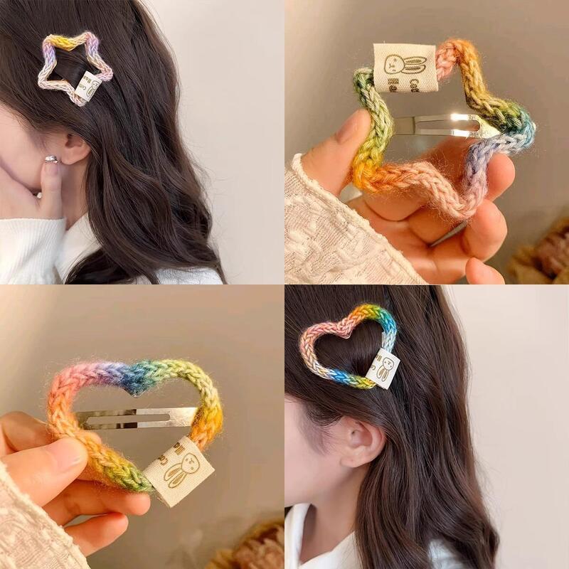 Fashion Handmade Plush Hair Clips For Women Sweet Star Heart Hair Clamp Side Bang Barrettes Hair Accessories Baby Hairpins
