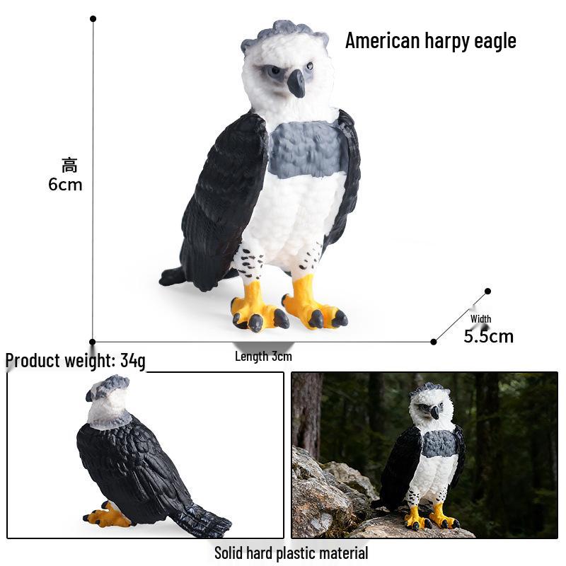 Children's Animal Simulation Toy Set: Eagle, Falcon, Secretary Bird, Owl Figurines