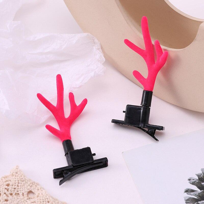 2pcs/Pair Christmas Glowing LED Antlers Hairpin Elk Red Headband Antlers Children Hair Accessories Headbands for Women Xmas Gift