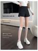 Summer 2024 Women's Black High-Waisted Wide-Leg Shorts: Slimming, Versatile, Casual Bootcut Design