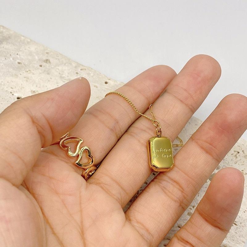 Ins Chocolate Cube AB Chain Titanium Steel Necklace Pendant Chain Plated 18K Gold Net Red Necklace