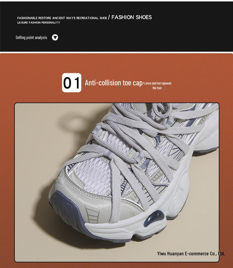 Trend 2025 Grube Podeszwy Paryskie Buty Dad: Oddychające Siatkowe Codzienne Buty do Biegania dla Par - Damskie Styl Letni/Jesienny