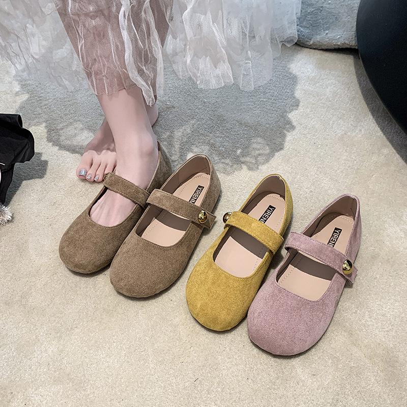 Retro Doudou shoes women's 2025 autumn new one-pedal with skirt mother shoes lightweight soft-soled Mary Jane single shoes