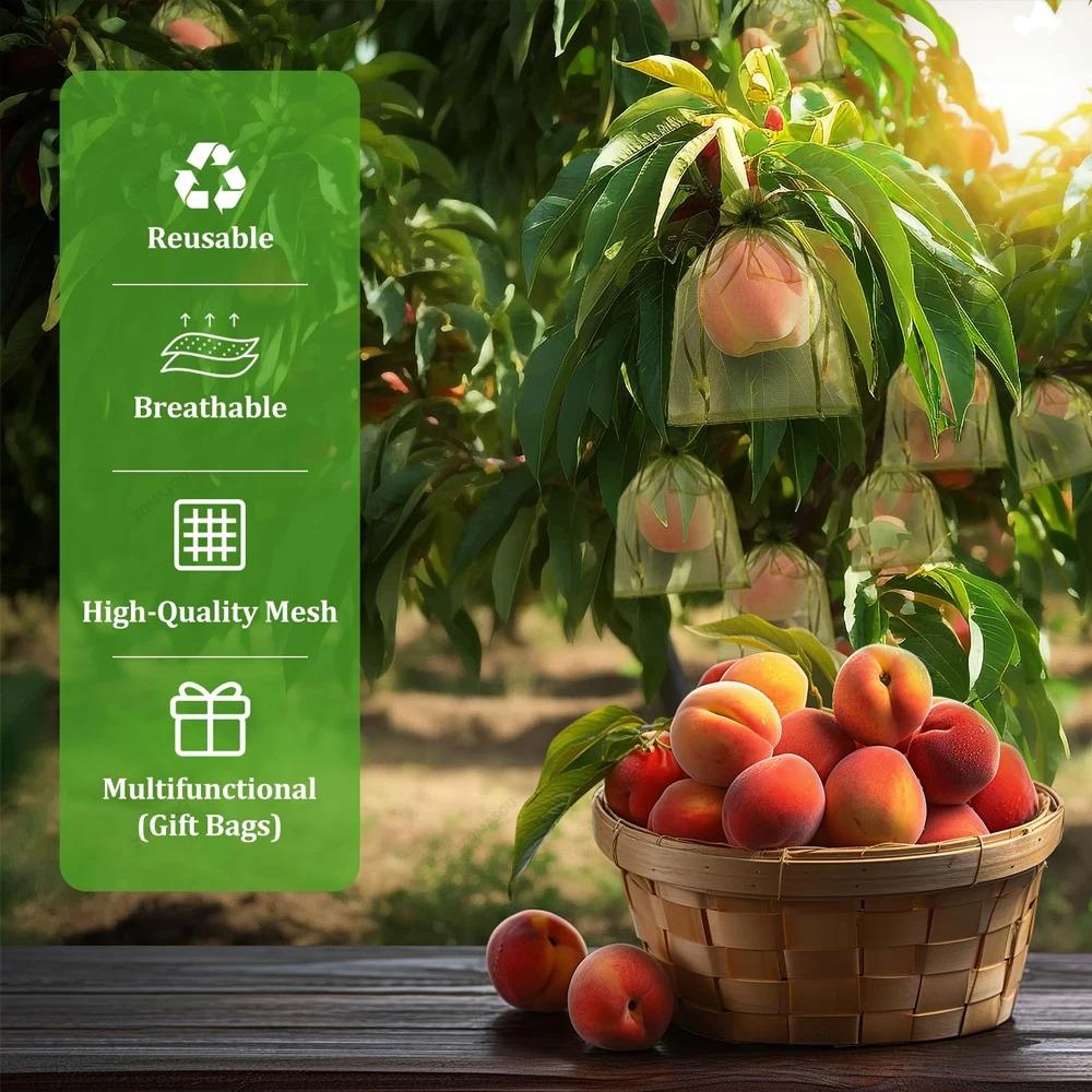 10-500Pcs Grapes Fruit Protection Bags Plant Grow Bags Garden Anti-Bird Netting Mesh Bag Vegetable Strawberry Bags Garden Tools