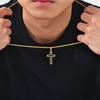 Casual Hollow Cross Necklaces for Men Boys,Waterproof Stainless Steel Cross Pendant Necklace,Religious Faith Prayer Zircon Gift