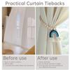 2 pcs Magnetic Wooden Bead Curtain Tiebacks Minimalist Rainbow Tassel for Bedroom Living Room Patio