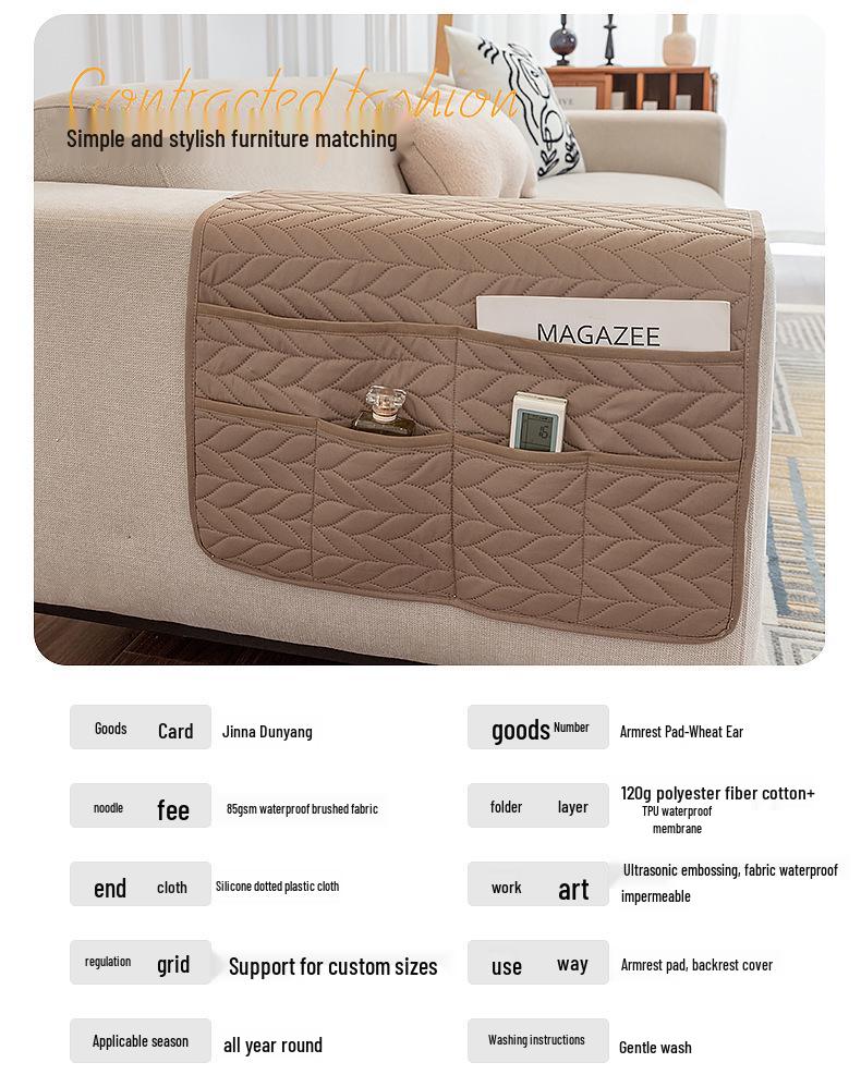 Multifunctional Sofa Armrest Organizer with Storage Pockets for Magazines and Remotes