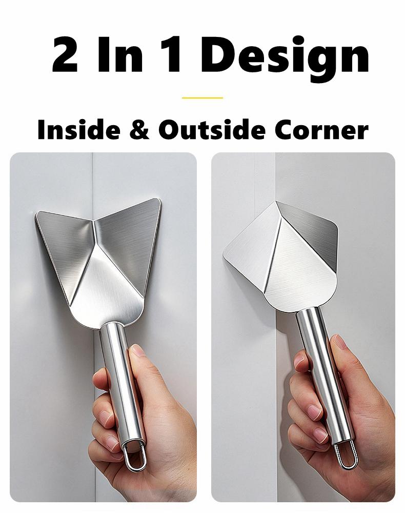 Xiaomi 2 In 1 Stainless Steel Putty Knife Drywall Scraper Inside Outside Corner Trowel Finishing Tool Dual Use Puller for Plaster Wall