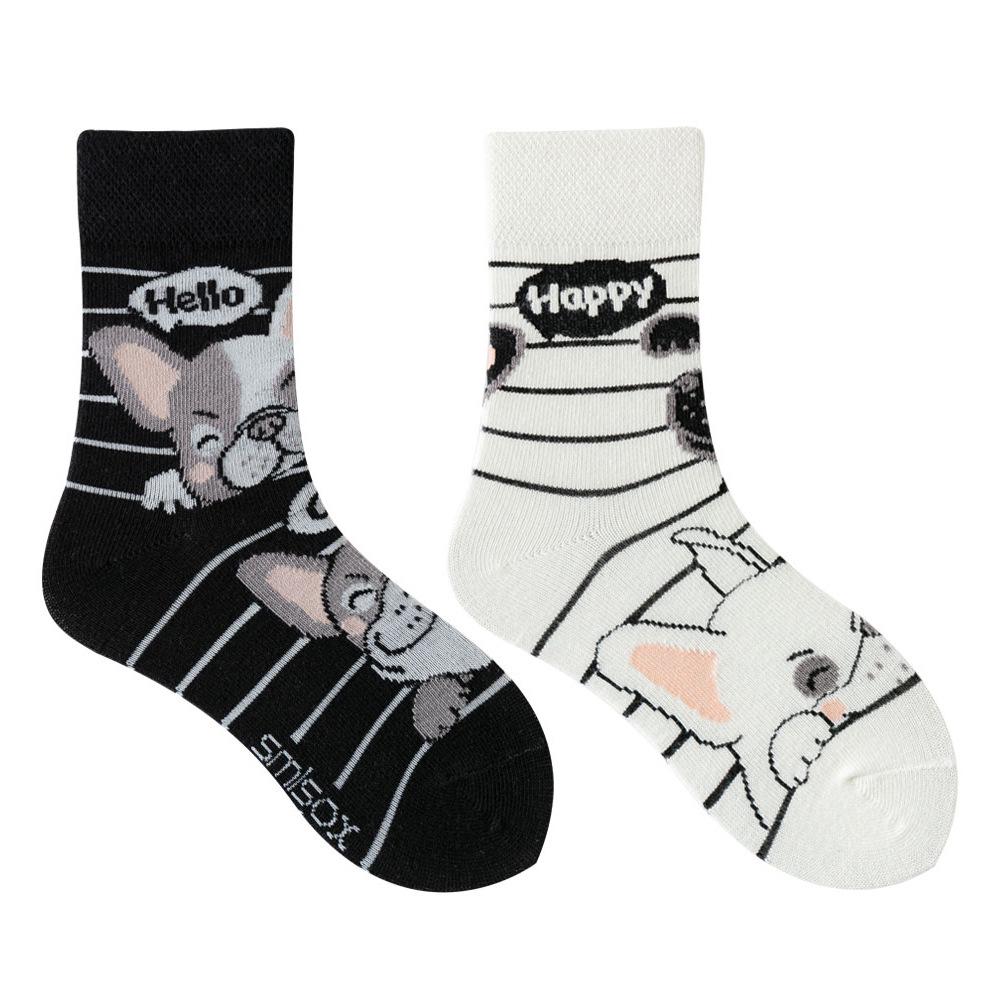 Children's Asymmetrical Cartoon Mid-Calf Socks - Colorful Parent-Child Style, Trendy Fashion for Kids