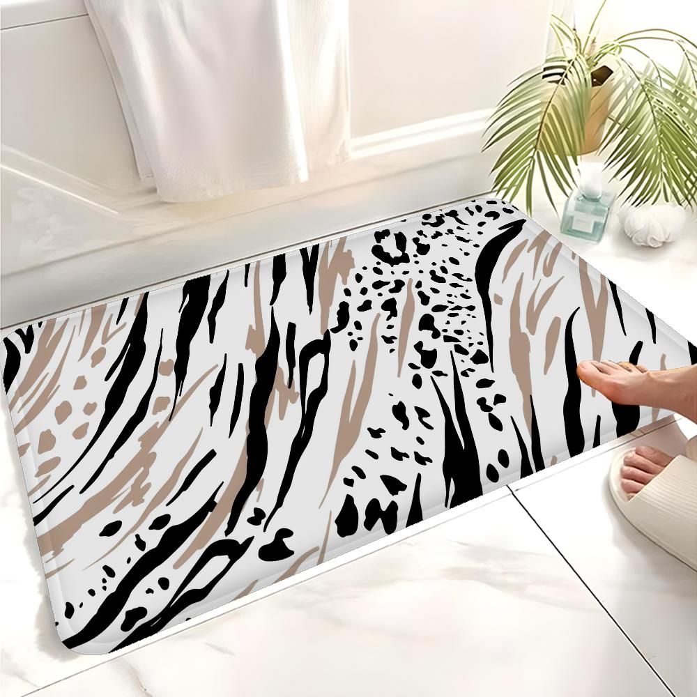 Badezimmermatte mit Leopardenmuster Kinderzimmer Schlafzimmer Dekoration Balkon Rutschfeste Fußmatte Wohnzimmer Bettvorleger