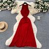 Pure Desire Sleeveless Dress Women's Summer Sexy Backless Waist Thin Spice Girl Chic Pendulum Long Skirt