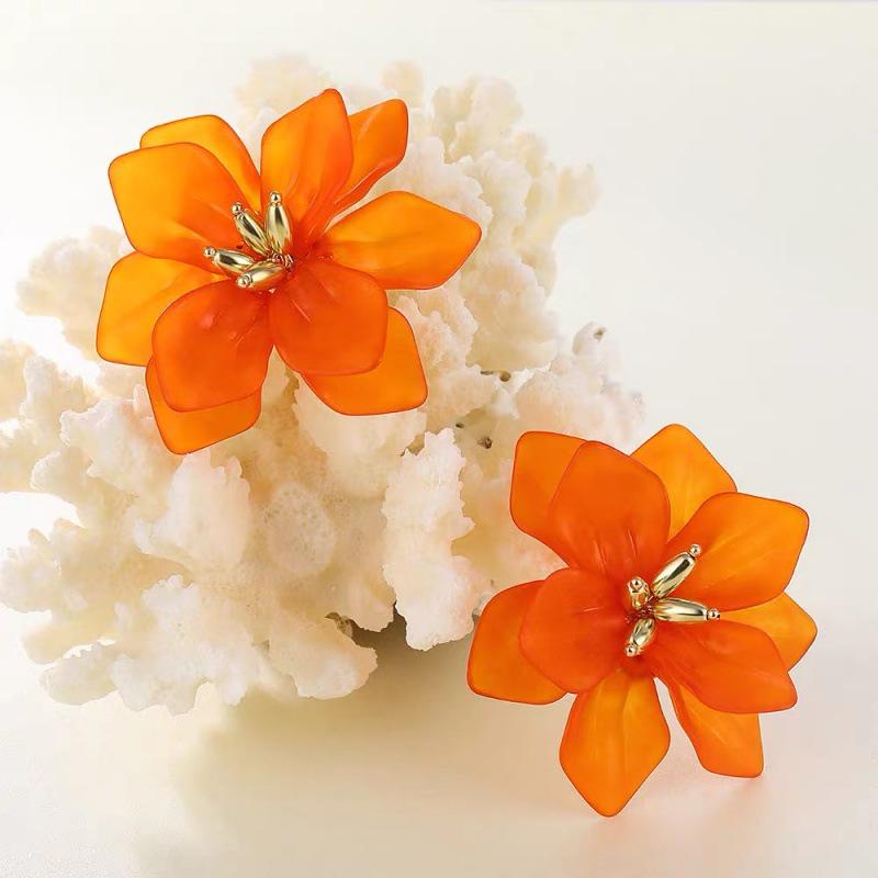 Elegant Floral Petal Earrings - European  American Fashion