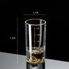 2 Stück Golden Mountain Vision Glas 100ml Goldfolienbecher Messbecher Luxusgeschenk Goldskala Trinkgeschirr Kleine Weingläser Schnapsglas