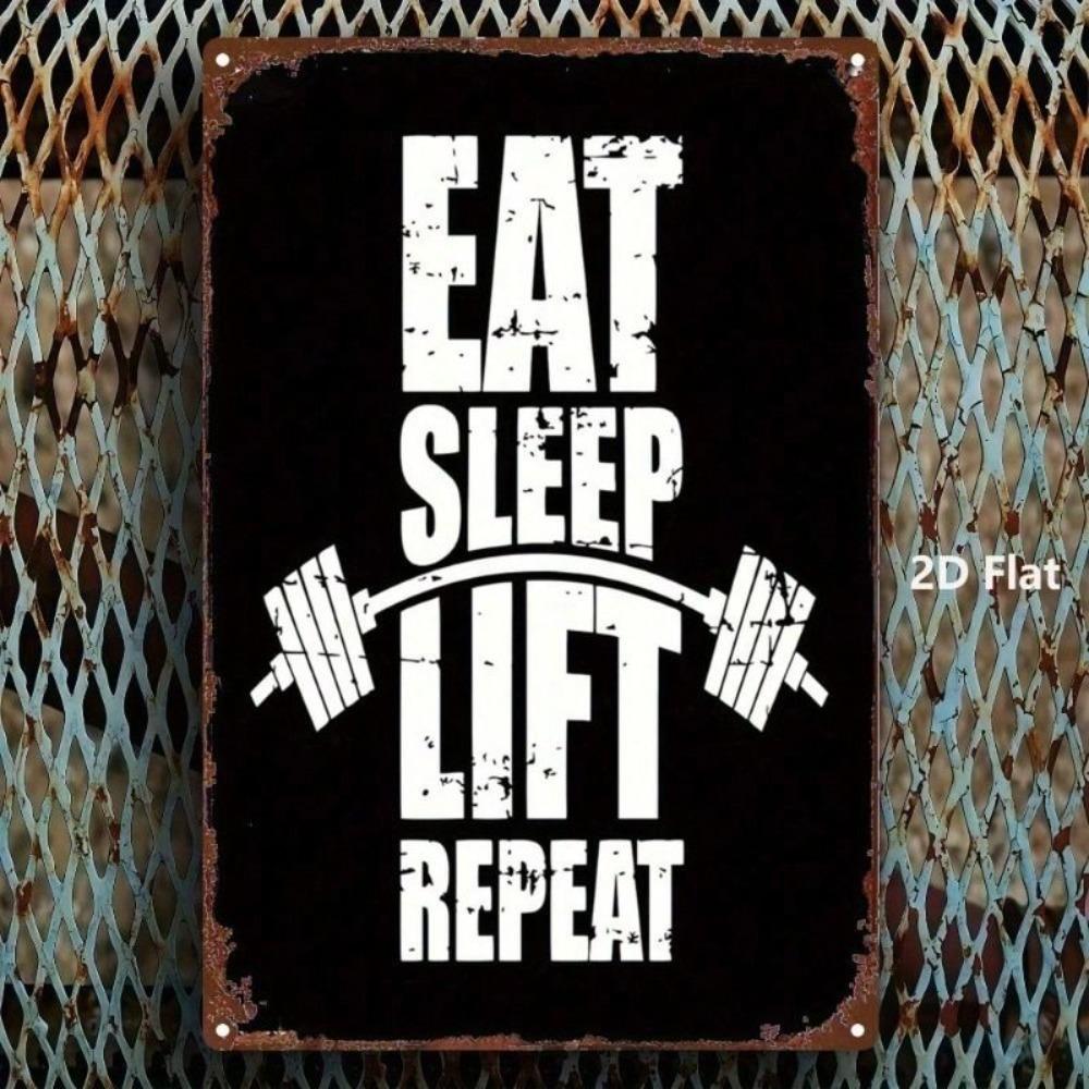 Metal Vintage Weightlifting Sign 20x30cm Gym Decor