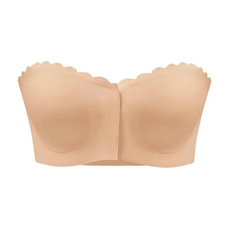 Αδιάβροχο στράπλες με αγκράφα μπροστά και κυματιστό τελείωμα 