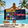 Custom Text Beach Towel, Soft Absorbent Swimming Multi-use TowelGorillaz