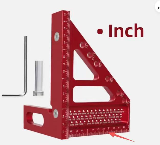 

Woodworking Right Angle Triangle Ruler Aluminum Alloy 45 90 Degree Multi Angle High Precision Marking Square Ruler