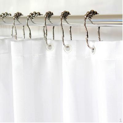 12 Pcs Shower Curtain Rings Rail Pole Rod Pearl Hook # 1