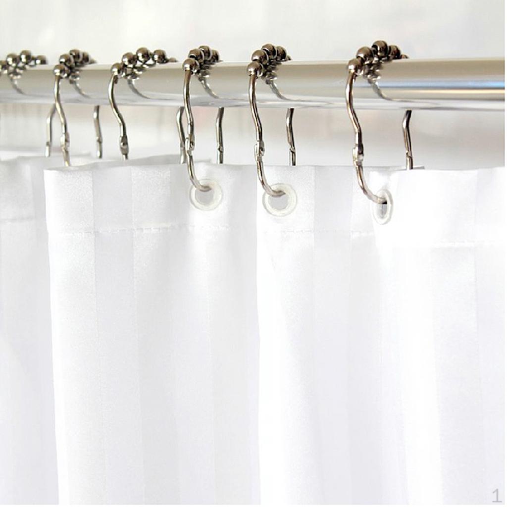 12 Pcs Shower Curtain Rings Rail Pole Rod Pearl Hook # 1