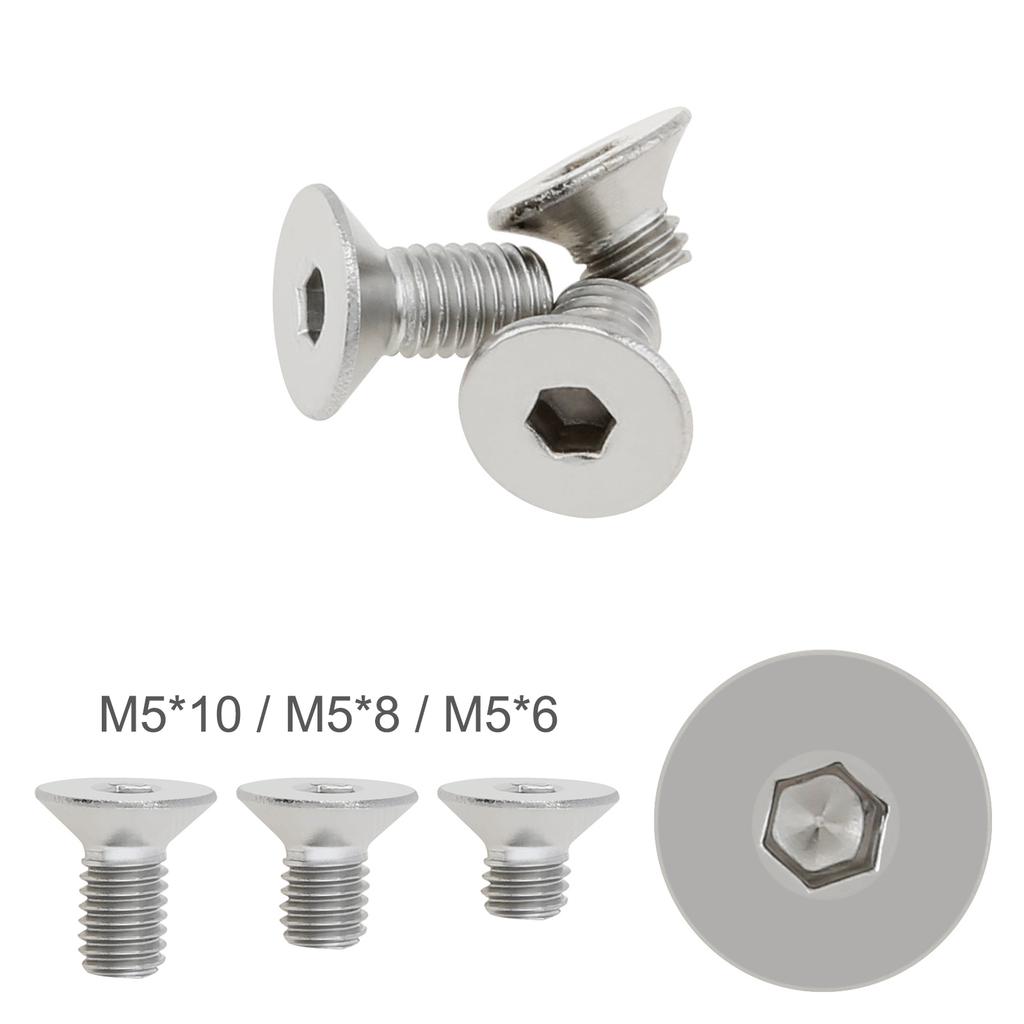 10PCS M2 M3 M4 M5 Silver 304 Stainless Steel Flat Head Hex Hexagon Socket Cap Bolt Countersunk Screw for Parts Replacement / DIY