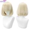 Purple Ombre Medium Wave Daily Synthetic Wig For Black White Women Cosplay Natural Fiber Fake Hair Heat Resistant Wavy Wigs