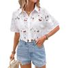 Elegant Women's Lace Blouse – European & American Fashion, Versatile for Casual, Vacation, and Parties, with Hollow Out Design
