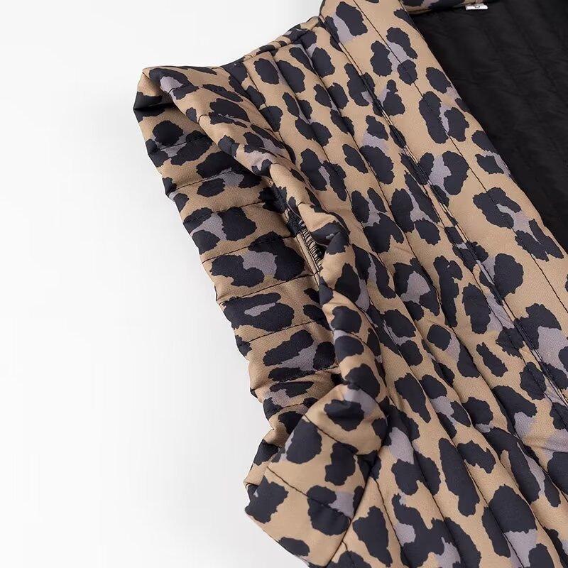 2024 Nová dámská vesta bez rukávů s leopardím potiskem - Evropská a americká pouliční móda