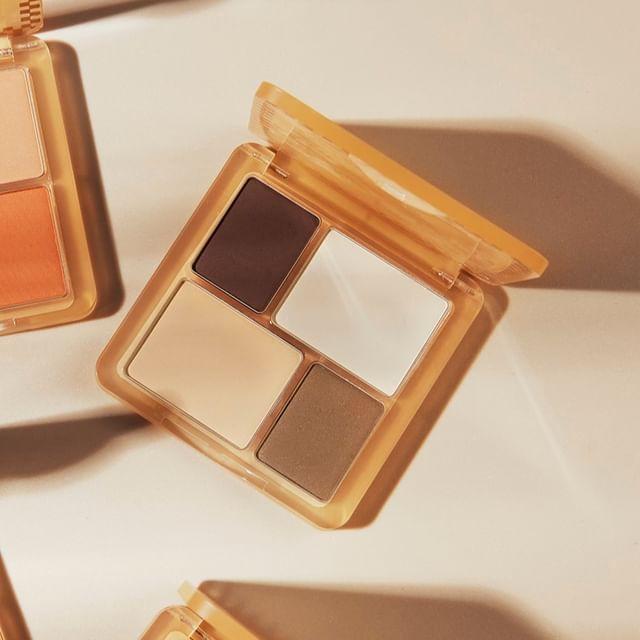 DANCING UP - Four Color Eye Shadow Disc - Brown #Brown - 10g