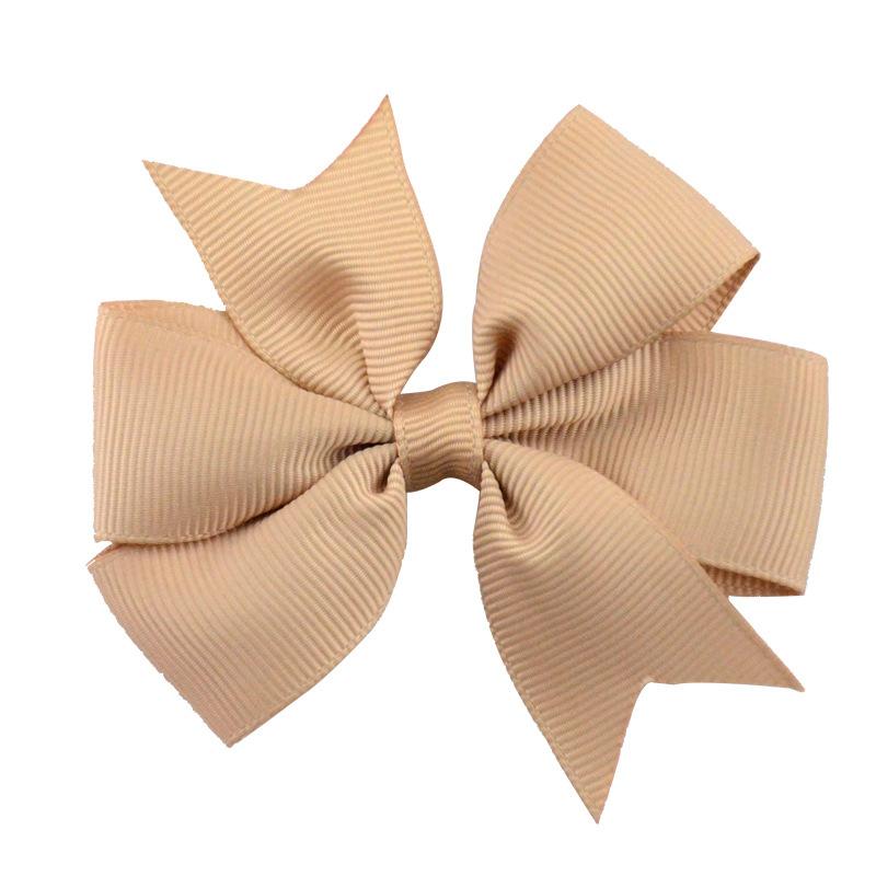 8x8cm 1PC Solid Color Grosgrain Ribbon Bows Clips Hairpin Girl's Hair Bowties Boutique Hair Clip Headwear Kids Hair Accessories