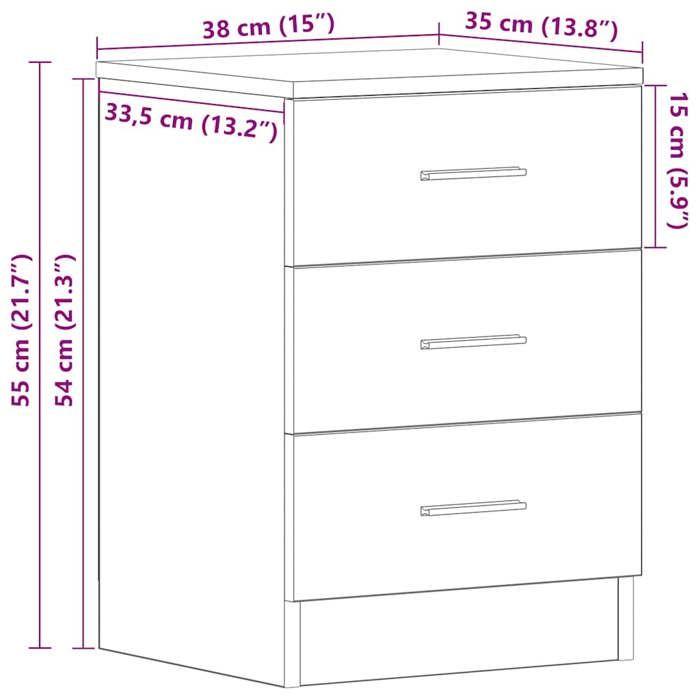 VidaXL Tables de chevet 2 pcs Blanc 38x35x56 cm Bois d'ingénierie 800451