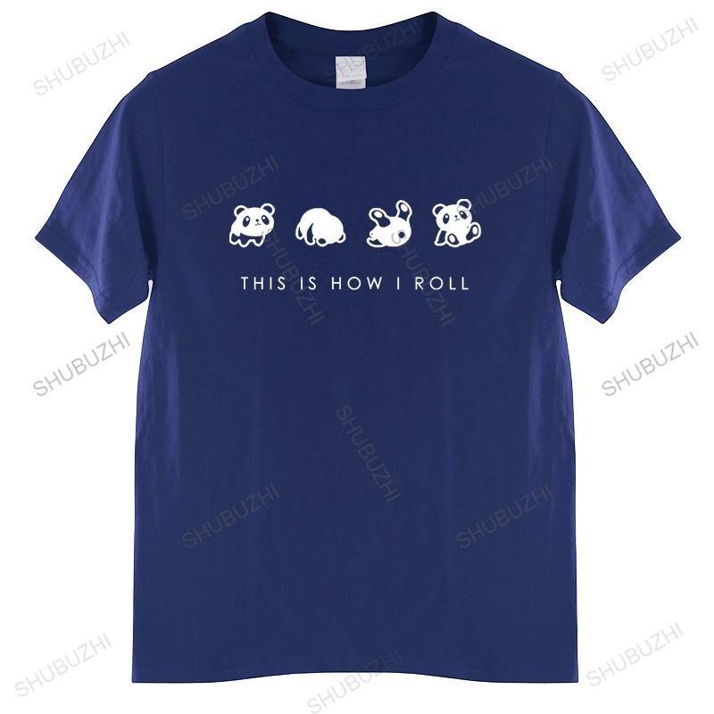 Cute Panda This Is How I Roll Pattern Short Sleeve Unisex Fashion Loose T-shirt Man Korea Harajuku Tshirt Female Basic T Shirt