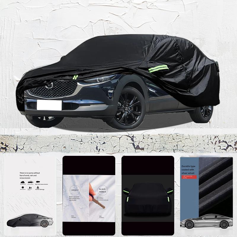 For Mazda CX-30 Anti-UV Sun Shade Rain Snow Resistant Dustproof Black Cover Car Umbrella Full Car Cover Outdoor Protection