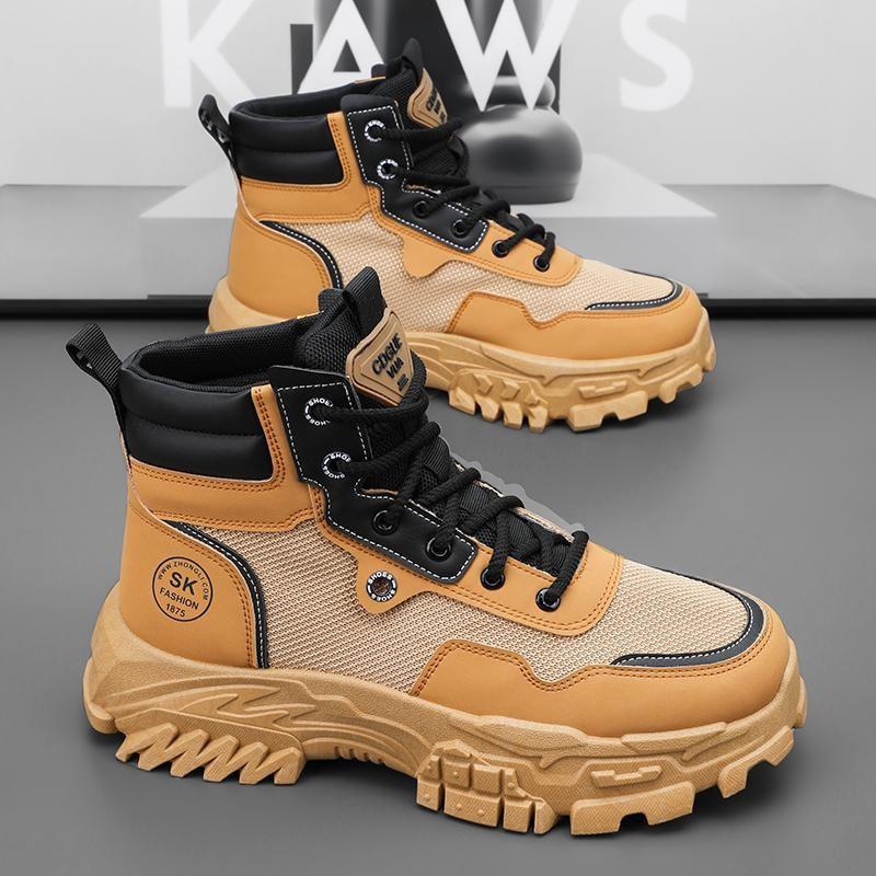

Labor insurance men s shoes autumn and winter construction site work thick sole wear-resistant outdoor mountaineering workwear Martin boots 44