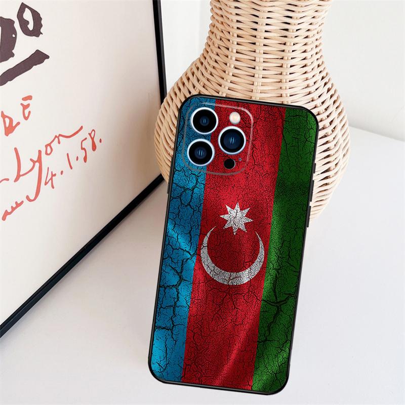 Azerbaijan Flag Phone Case For iPhone 16 Pro Max 14 13 12 11 15 17 Pro Max Mini 15 16 Plus 16e Back Cover