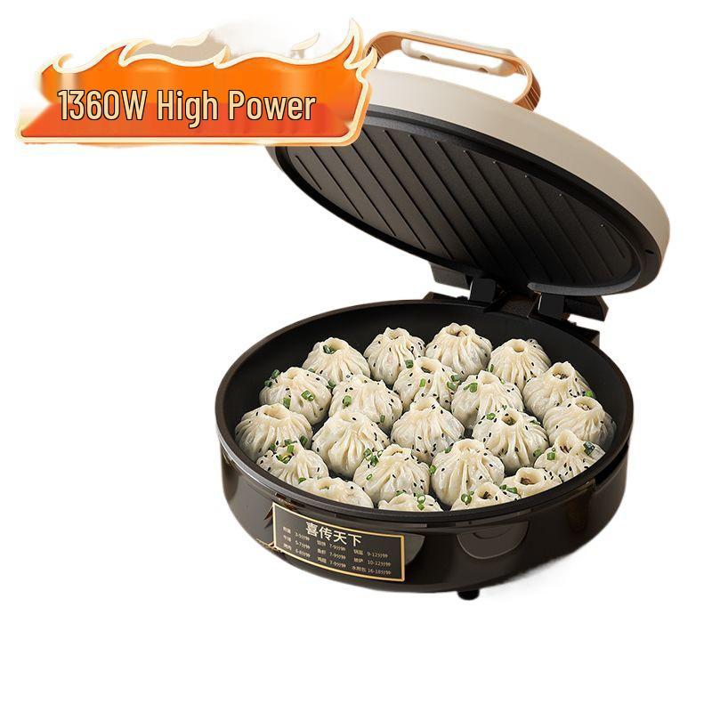 Large Double-Sided Electric Griddle for Home—Deepened Pan for Frying, Grilling, and Baking Pancakes