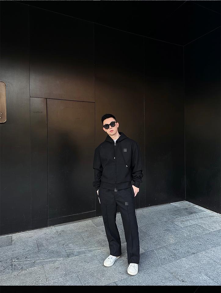 Nan You Lv Jia Men's Wool-Cotton Logo Hoodie: Heavyweight Winter Casual Long Sleeve Sweatshirt