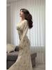 2025 Summer Elegant Long Sleeve Waist-Cinching Dress for Women