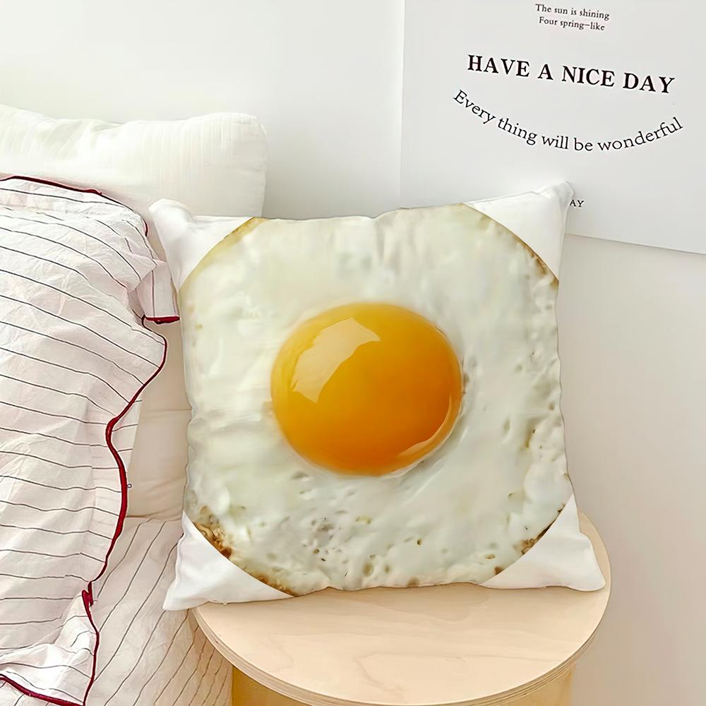 Funny Food Fried Egg Pizza Waffle cushion Living Room Bedroom Headboard Backrest Cushion Square Cushion Nap Time Pillow Case